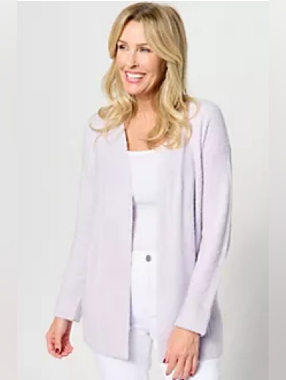 Nwt BAREFOOT DREAMS Cozychic Lite‎ Coastline Cardigan With Pockets Size Med.